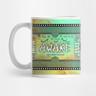 AWĂKĒ Retro Ticket Coffee Mug Green Vintage Style Art Mug